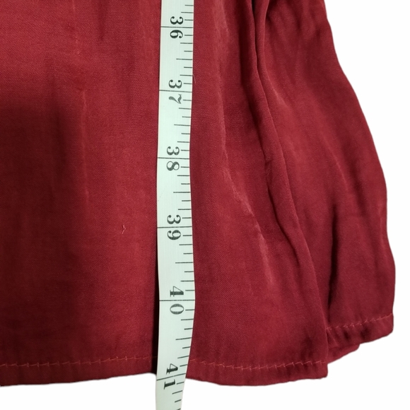 Bershka Burgundy Red Side Slits Wide Leg Pants - Picture 9 of 11